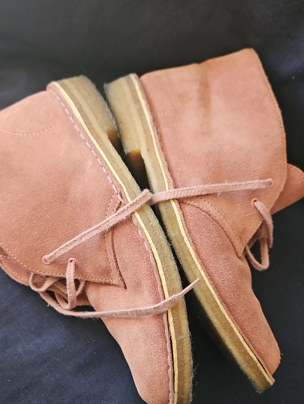 Womans Pink Suede Chukka Boots - Classic Lace-Up Style - Picture 5 of 5
